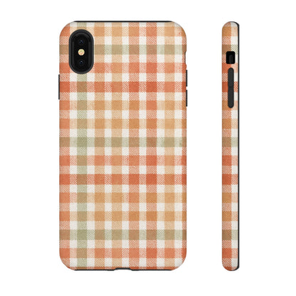 Boho Checkered Phone Case | Neutral Aesthetic Plaid Case | Retro Minimalist Check Design | iPhone Cover | Samsung Cover
