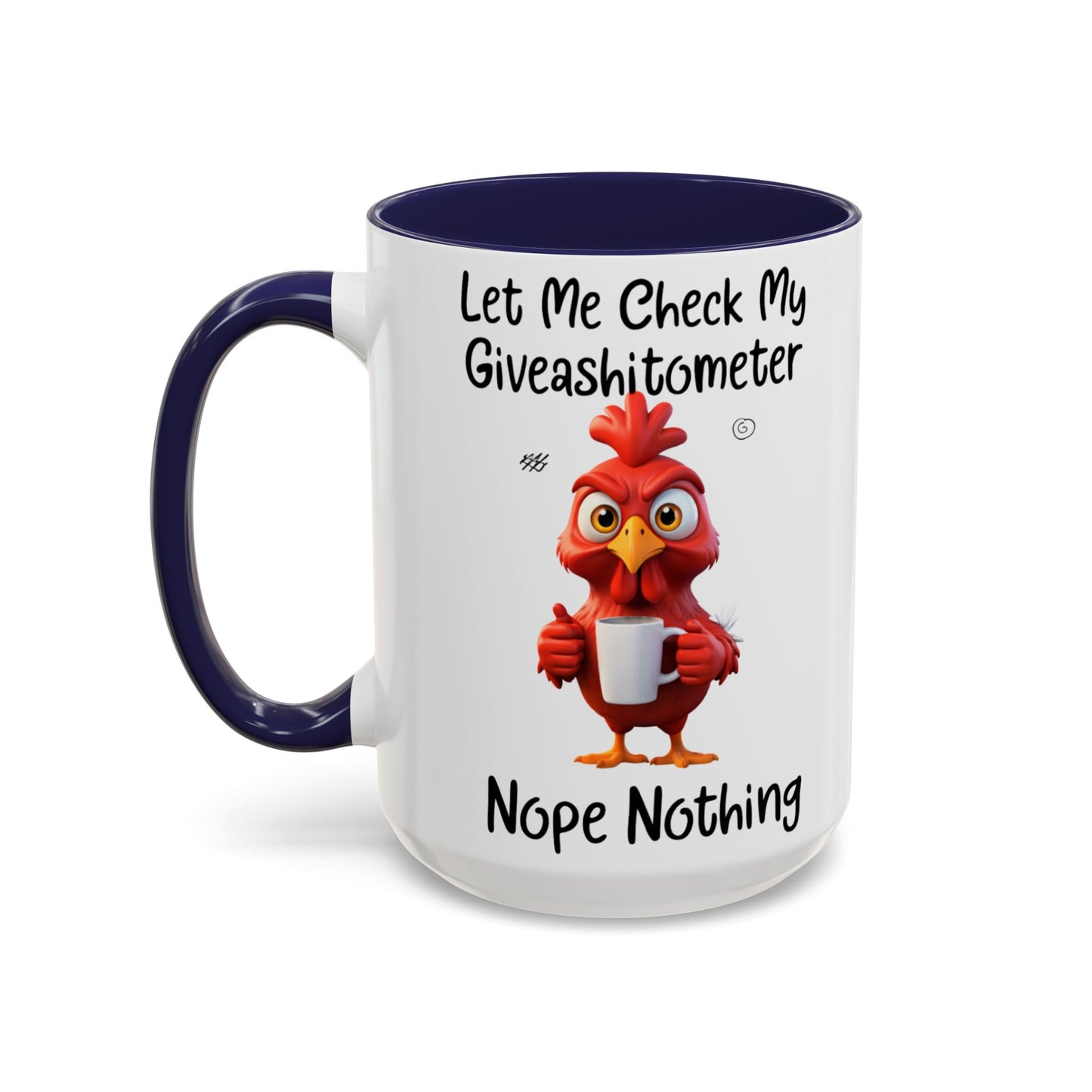 Funny Giveashitometer Mug | Sarcastic Coffee Mug with Rooster | Sassy Office Mug | Gift for Coworkers Friends