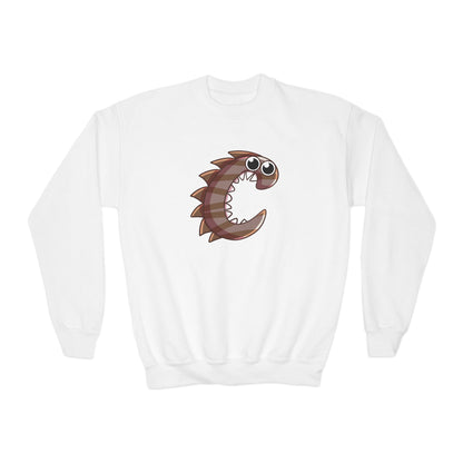 Cute Fish Graphic Youth Crewneck Sweatshirt, Fun Gift, Cozy Wear, Casual Style, Perfect for Kids, Name Initial Sweatshirt, Birthday Gift