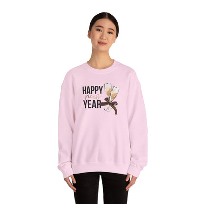 Happy New Year Sweatshirt | Champagne Toast Crewneck | New Year's Eve Party Shirt | Festive Winter Sweater | Cozy NYE Gift for Women Men