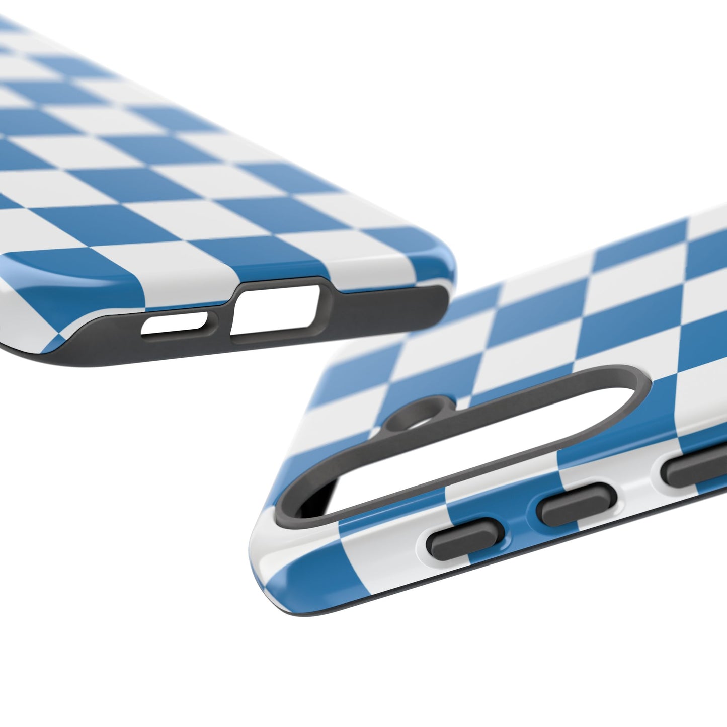 Blue Checkerboard Phone Case, Samsung Galaxy S25, S25 Plus, S24, S24 Plus, S24 Ultra, S23, S22, S22 Plus, S21 Ultra, S21 FE, S20+