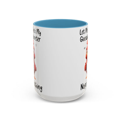 Funny Giveashitometer Mug | Sarcastic Coffee Mug with Rooster | Sassy Office Mug | Gift for Coworkers Friends