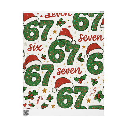 Six Seven Christmas Wrapping Paper, 67 Meme Christmas Gift Wrap, Kids Funny Wrapping Paper, Unique Gift Wrap, Holiday Gift, Gift for Kids