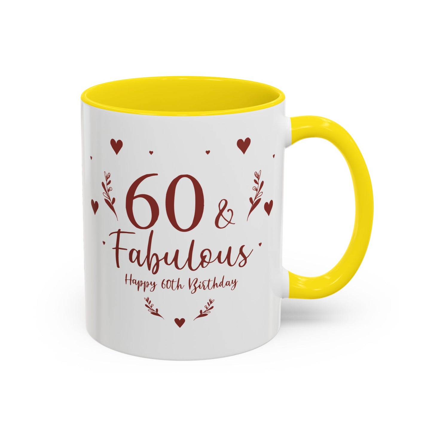 Personalized 60th Birthday Coffee Mug 60 & Fabulous, Birthday Gift, Custom Mug, Fun Coffee Cup, Celebration Drinkware, Personalized Present