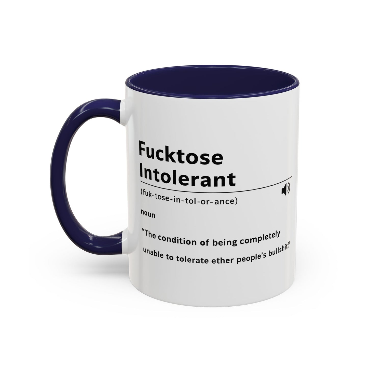 Fucktose Intolerant Definition Mug, Funny Accent Coffee Mug 11oz 15oz, Sarcastic Adult Humor Mug, Gag Gift for Friends