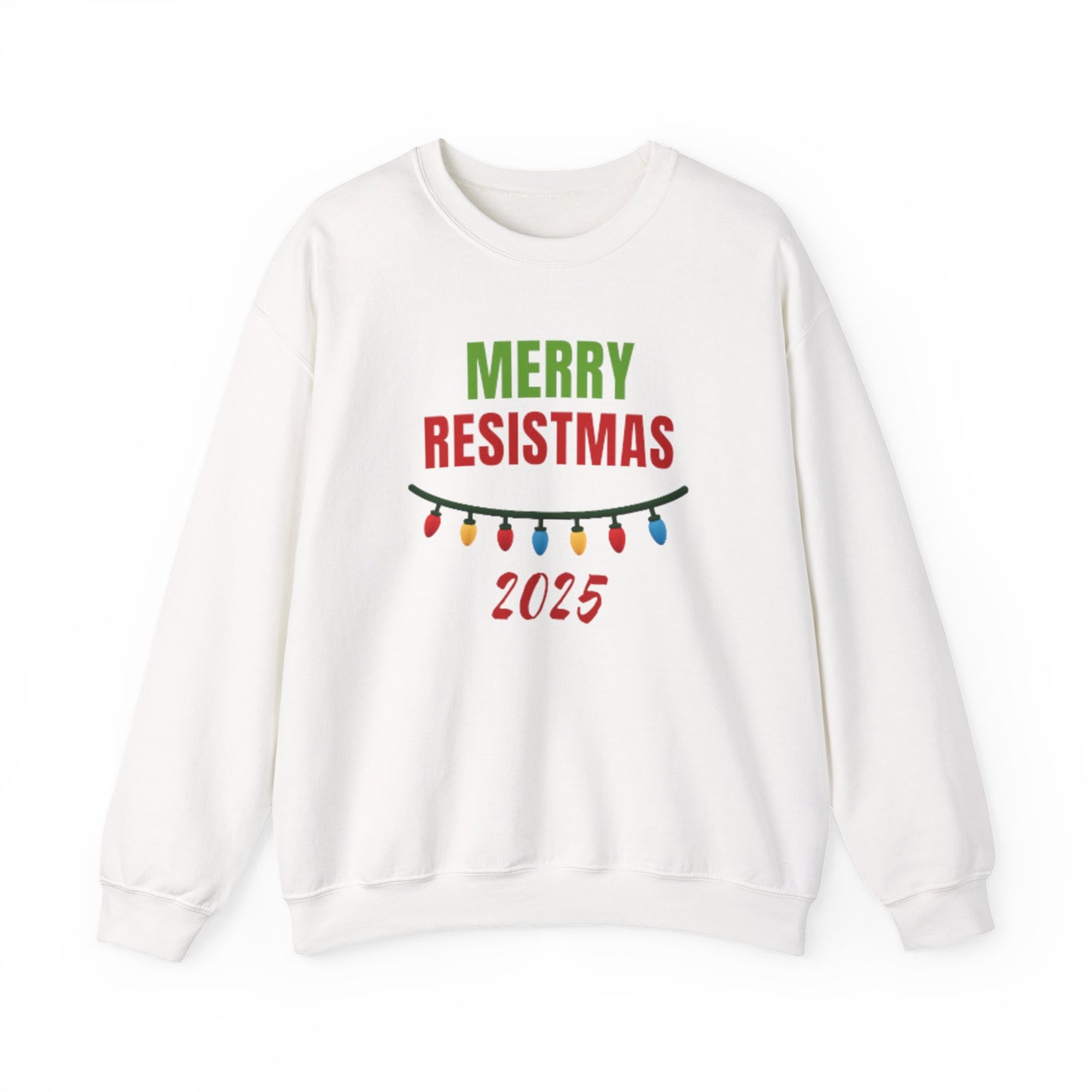 Merry Resistmas 2025 Sweatshirt, Cozy Holiday Crewneck, Unisex Sweatshirt, Christmas Gift, Festive Apparel, 2025 Celebrations