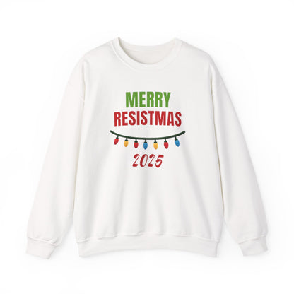 Merry Resistmas 2025 Sweatshirt, Cozy Holiday Crewneck, Unisex Sweatshirt, Christmas Gift, Festive Apparel, 2025 Celebrations
