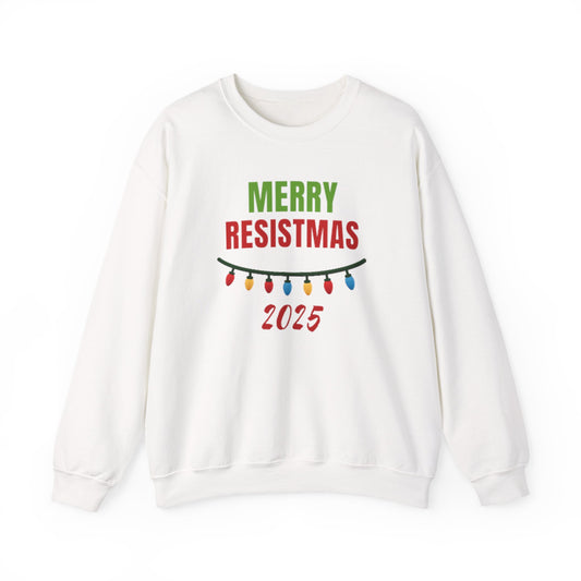 Merry Resistmas 2025 Sweatshirt, Cozy Holiday Crewneck, Unisex Sweatshirt, Christmas Gift, Festive Apparel, 2025 Celebrations