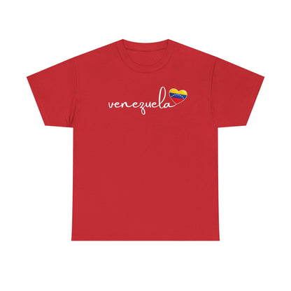 Venezuela Sweatshirt with Heart Flag | Minimalist Country Pride Crewneck | Travel Gift for Her, South America Apparel