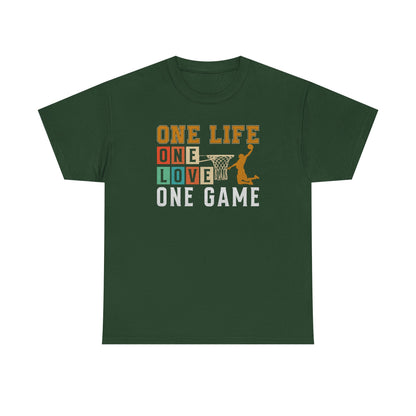 Basketball Life Love Game Tee, Unisex Cotton Shirt, Sports Lover, Gift for Basketball Fans, Motivational Tees, Comfortable Streetwear