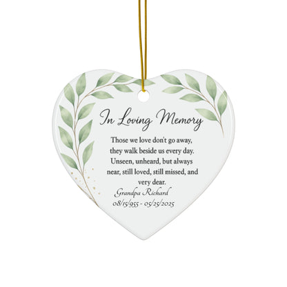 Personalized Memorial Christmas Ornament Tribute Decoration for Remembrance, Loss of Loved One Keepsake, Holiday Decoration, Sympathy Gift,