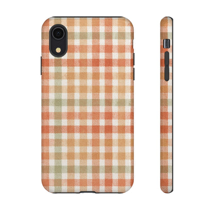 Boho Checkered Phone Case | Neutral Aesthetic Plaid Case | Retro Minimalist Check Design | iPhone Cover | Samsung Cover