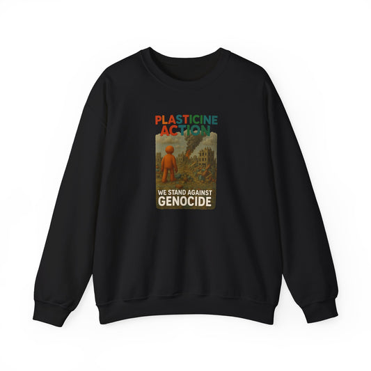 We stand against Genocide Crewneck Sweatshirt, Vintage Style, Sustainability Statement, Unisex Gift, Ethical Fashion, Activism Apparel