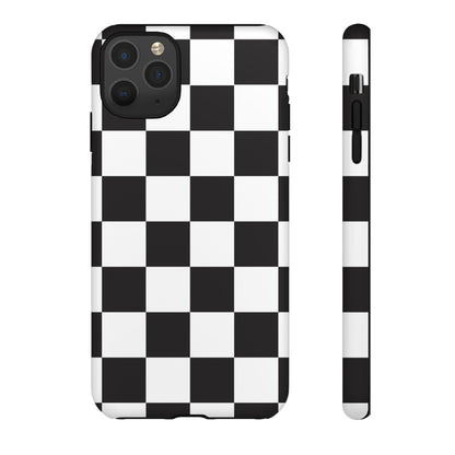 Black and White Checker iPhone Case, Stylish iPhone Cover for Teens, Holiday Gift, Unique Mobile Accessories, Tough Protection