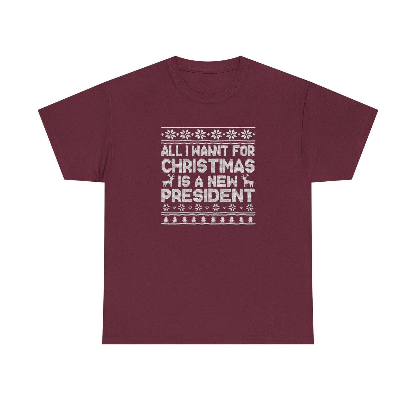 All I Want for Christmas Is a New President T-Shirt, Funny Political Christmas Shirt, Anti Trump Tee, Holiday Graphic Tee Gift