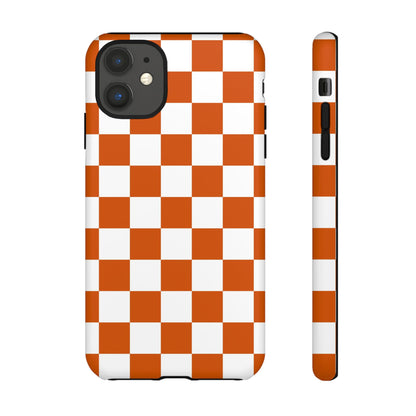 Checkered Phone Case, Checkered Phone Case - iPhone 17 16 15 14 13 12 11 Pro Max  - Trendy Black and Brown Checkerboard