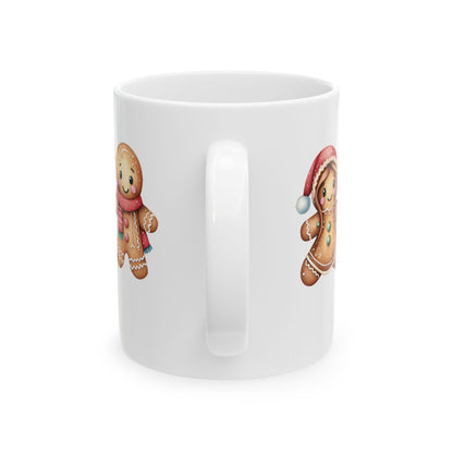 Personalized Gingerbread Ceramic Mug, Christmas Gift, Holiday Decor, Cozy Vibes, Family Present, Christmas Day gift, Gift for her