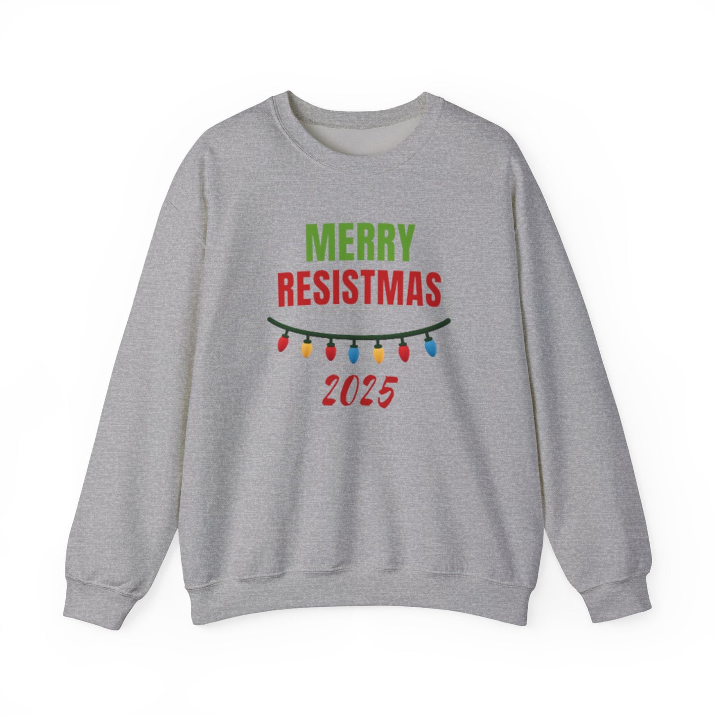 Merry Resistmas 2025 Sweatshirt, Cozy Holiday Crewneck, Unisex Sweatshirt, Christmas Gift, Festive Apparel, 2025 Celebrations