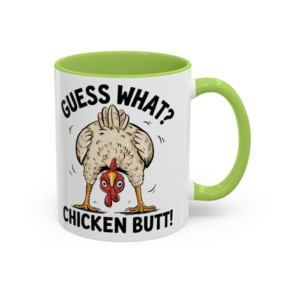 Funny Chicken Mug, Guess What? Chicken Butt! Coffee Mug, Farm Humor Mug, Rooster Joke Cup, Gift for Chicken Lovers, Gag Gift Mug