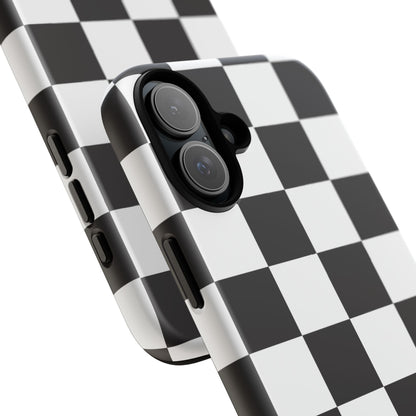 Black and White Checker iPhone Case, Stylish iPhone Cover for Teens, Holiday Gift, Unique Mobile Accessories, Tough Protection