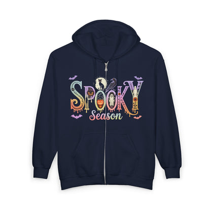 Spooky Season Full Zip Hoodie - Perfect for Halloween, Cozy Wear, Fall Fashion, Unisex Comfort, Gifting Idea