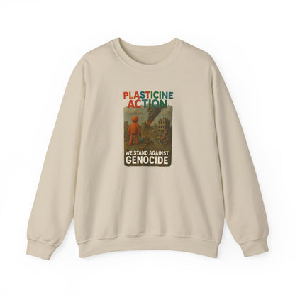 We stand against Genocide Crewneck Sweatshirt, Vintage Style, Sustainability Statement, Unisex Gift, Ethical Fashion, Activism Apparel