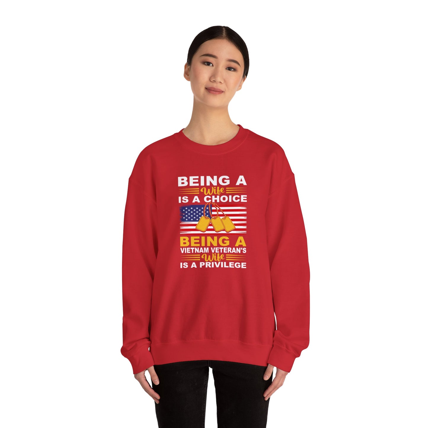 Vietnam Veteran Spouse Sweatshirt, Patriotic Crewneck, Gift for Veteran's Wife, Military Appreciation Apparel, Remembrance Day Gift
