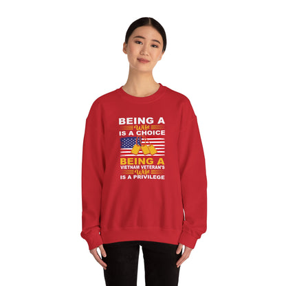 Vietnam Veteran Spouse Sweatshirt, Patriotic Crewneck, Gift for Veteran's Wife, Military Appreciation Apparel, Remembrance Day Gift