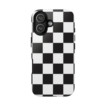 Black and White Checker iPhone Case, Stylish iPhone Cover for Teens, Holiday Gift, Unique Mobile Accessories, Tough Protection