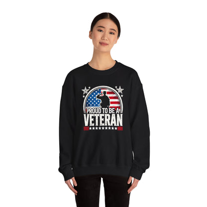Proud Veteran Crewneck Sweatshirt, Veterans Day Gift, Military Tribute, USA Flag Apparel, Casual Comfort Wear, Gift for veteran Father