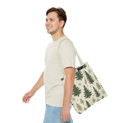 Holiday Pine Tree Tote Bag, Tote Bag, Christmas Tote Bag, Perfect Christmas Gift, Festive Green Design, Seasonal Accessories
