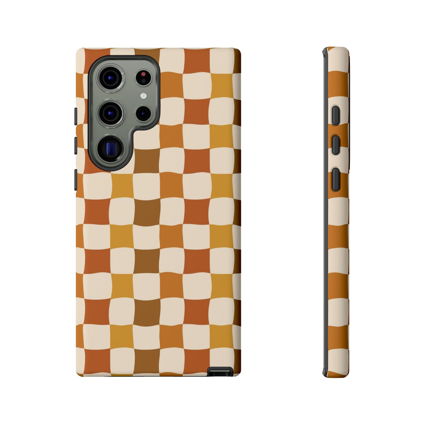 Boho Checked Phone Case, Checkerboard Design, Durable Protection, Phone Cover, Phone case For iPhone and Samsung, Trendy Phone Cover