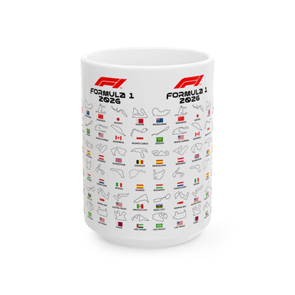 Formula One 2026 Mug, F1 Race Track Coffee Cup, Grand Prix Fan Gift, Motorsport Mug, Racing Dad Gift, Auto Lover Cup