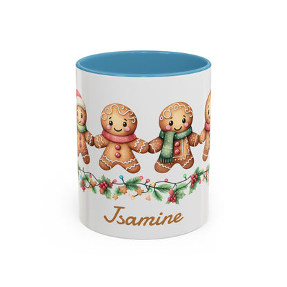 Personalized Gingerbread Friends Coffee Mug, Holiday Mug, Christmas Decor, Personalized Coffee Cup, Gift for Her, Winter Wonderland