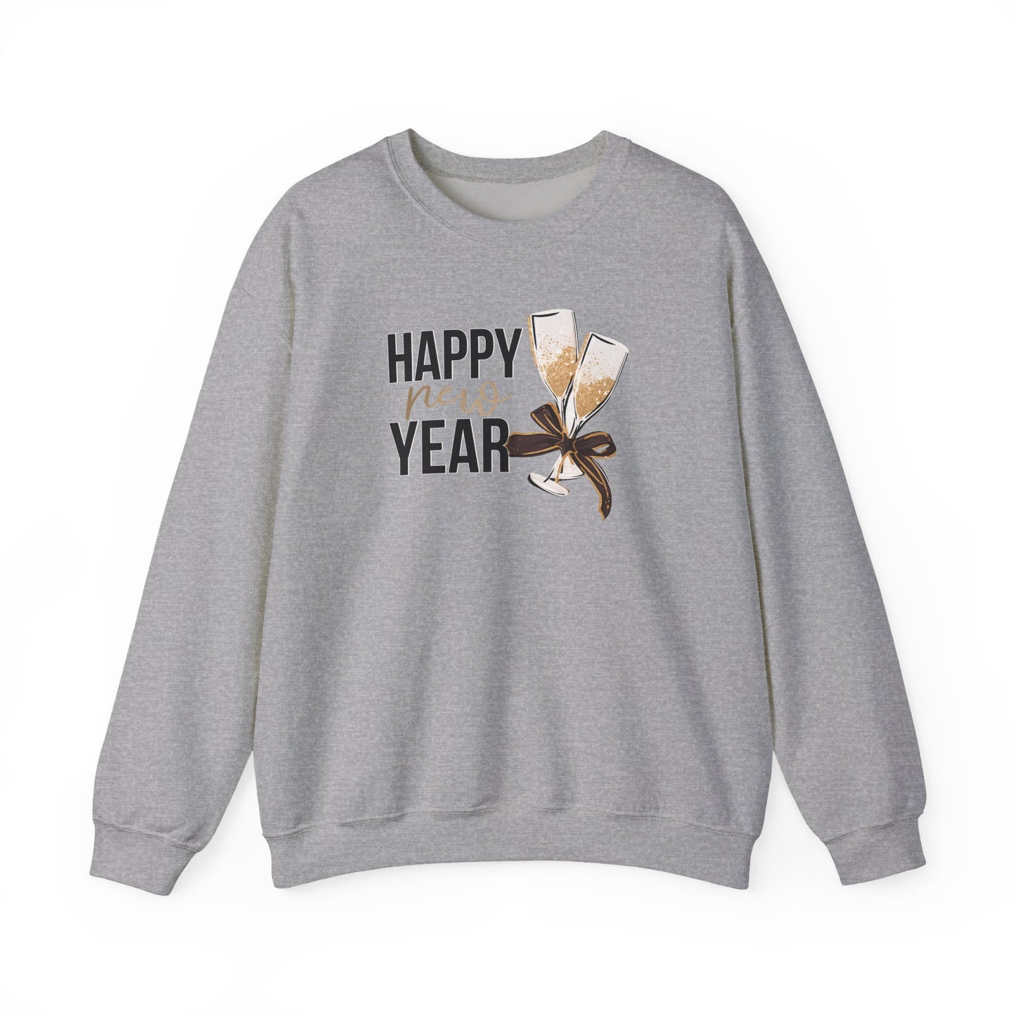 Happy New Year Sweatshirt | Champagne Toast Crewneck | New Year's Eve Party Shirt | Festive Winter Sweater | Cozy NYE Gift for Women Men
