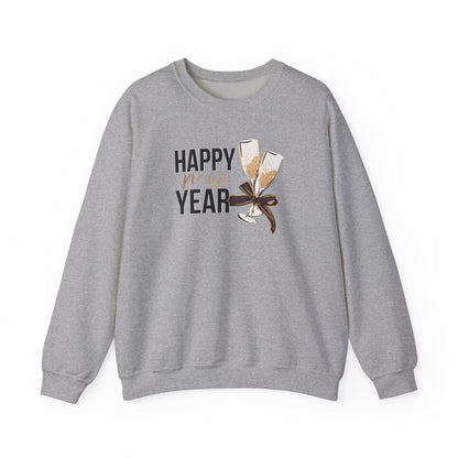 Happy New Year Sweatshirt | Champagne Toast Crewneck | New Year's Eve Party Shirt | Festive Winter Sweater | Cozy NYE Gift for Women Men