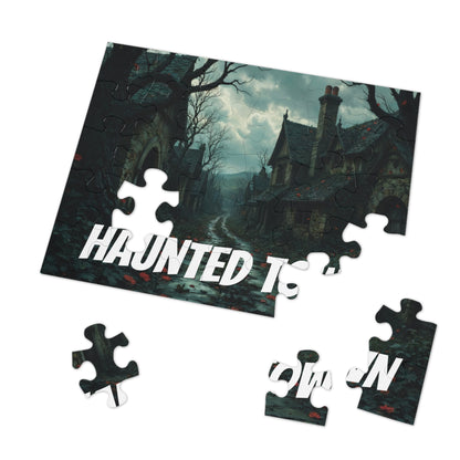 Haunted Town Jigsaw Puzzle, Spooky Village Halloween Puzzle with Tin, Dark Art Puzzle, 500-2000 Piece Gift