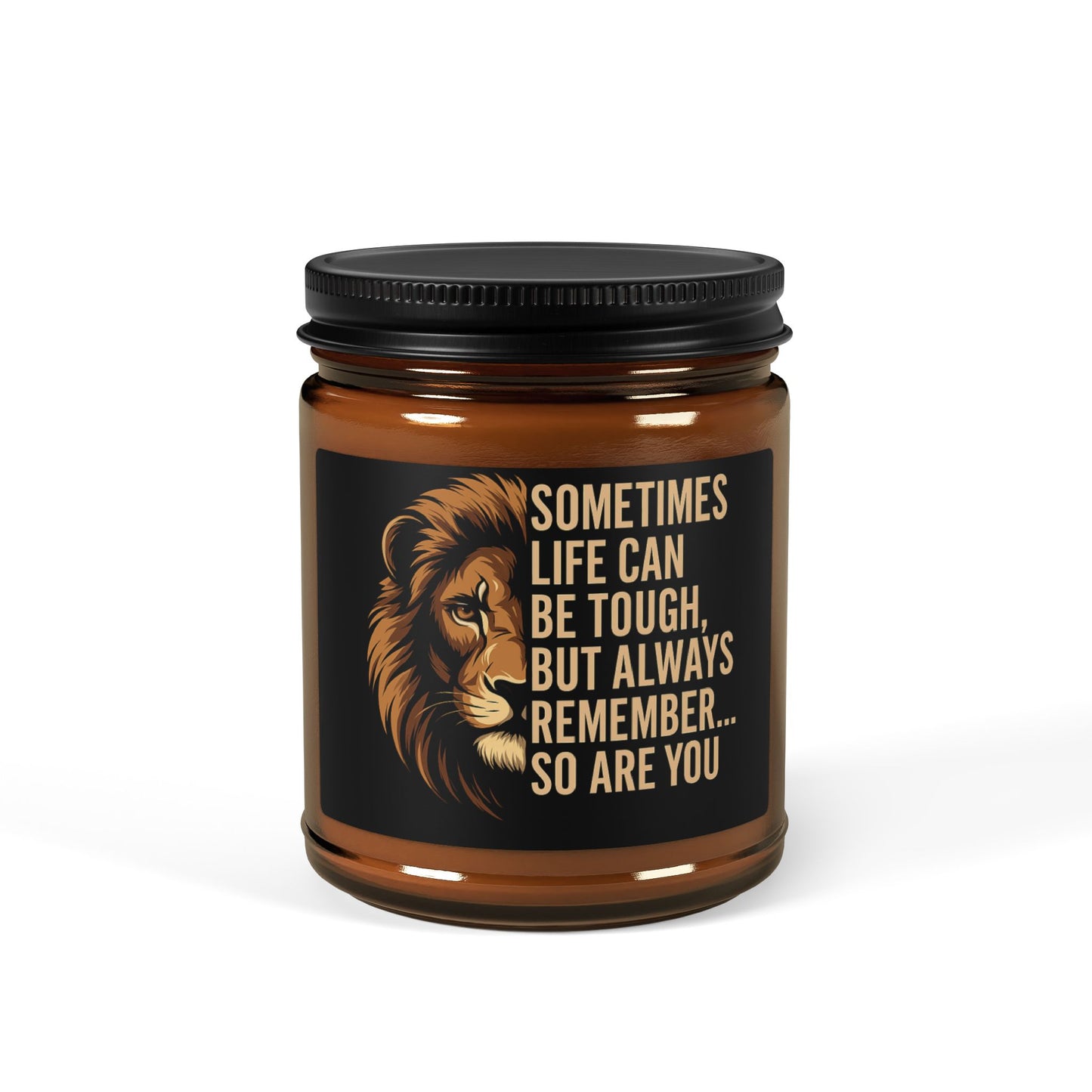Scented Soy Candle, Inspirational Gift for Self-Care, Relaxation, Home Decor, Lion Design, Birthday, Encouragement