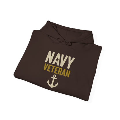 Navy Veteran Hoodie| Patriotic Military Pullover with Anchor | US Navy Gift for Men & Women | Veteran Pride Crewneck