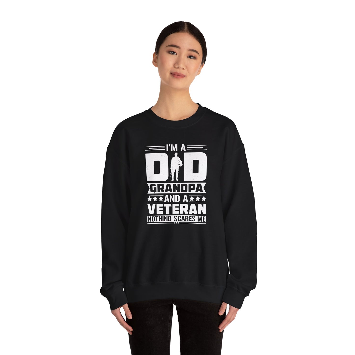 Veteran Grandpa  Cozy Casual Wear Sweatshirt, Father's Day Gift, Military Tribute, Proud Grandpa, Gift for Veteran's Grandpa, Military Pride