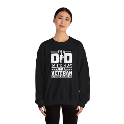Veteran Grandpa  Cozy Casual Wear Sweatshirt, Father's Day Gift, Military Tribute, Proud Grandpa, Gift for Veteran's Grandpa, Military Pride