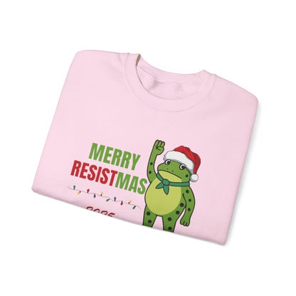 Merry Resistmas 2025 Crewneck Sweatshirt - Unisex Holiday Gift, Christmas Sweater, Funny Sweatshirt, Winter Apparel, Seasonal Fashion