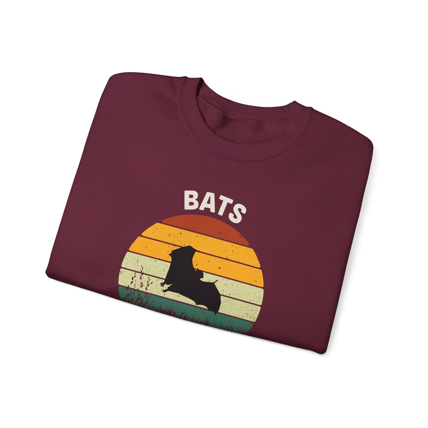 Bats Make Me Happy Sweatshirt, Cozy Graphic Pullover, Gift for Bat Lovers, Unisex Crewneck, Fun Animal Apparel, Halloween Sweatshirt