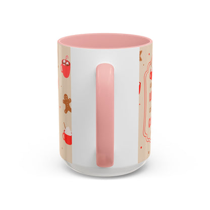 Festive Accent Coffee Mug, Holiday Gift, Hot Chocolate Lover, Christmas Decor, Winter Vibes, Cozy Mugs, Gift for her