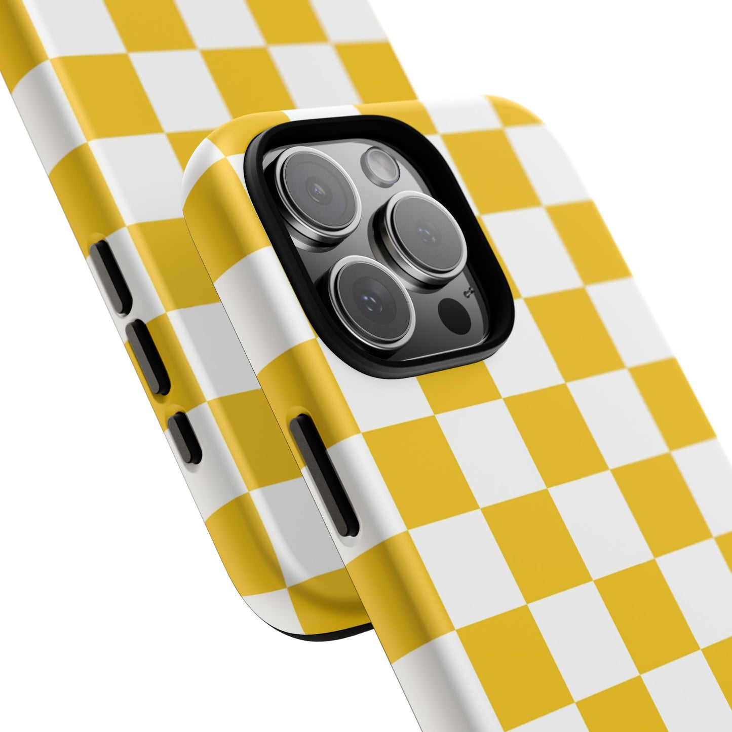 Yellow Checkered Phone Case - iPhone 17 Pro, 17, 16, 15, 14, 13, 12, 11, X, XR, XS MAX, Gift for Friends