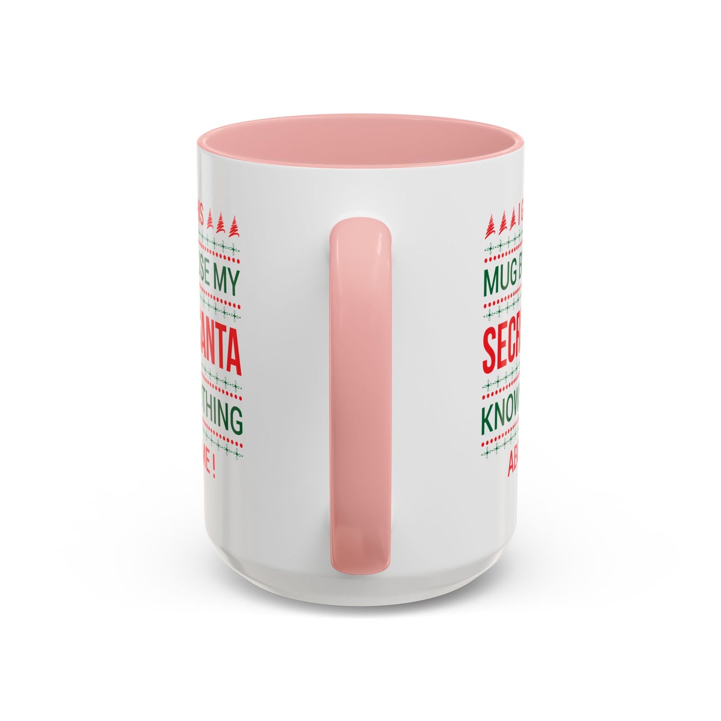 Personalized Secret Santa Accent Coffee Mug, Holiday Gift, Funny Christmas Mug, Unique Office Secret Santa Gift, Custom Drinkware