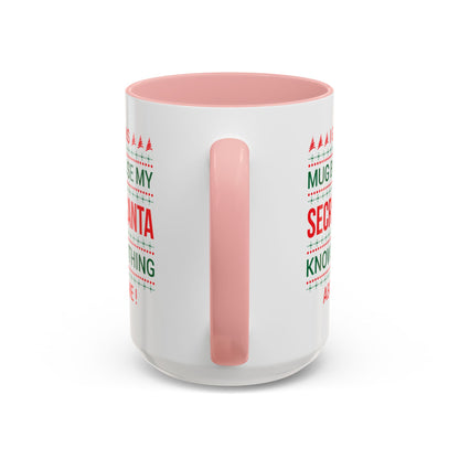 Personalized Secret Santa Accent Coffee Mug, Holiday Gift, Funny Christmas Mug, Unique Office Secret Santa Gift, Custom Drinkware