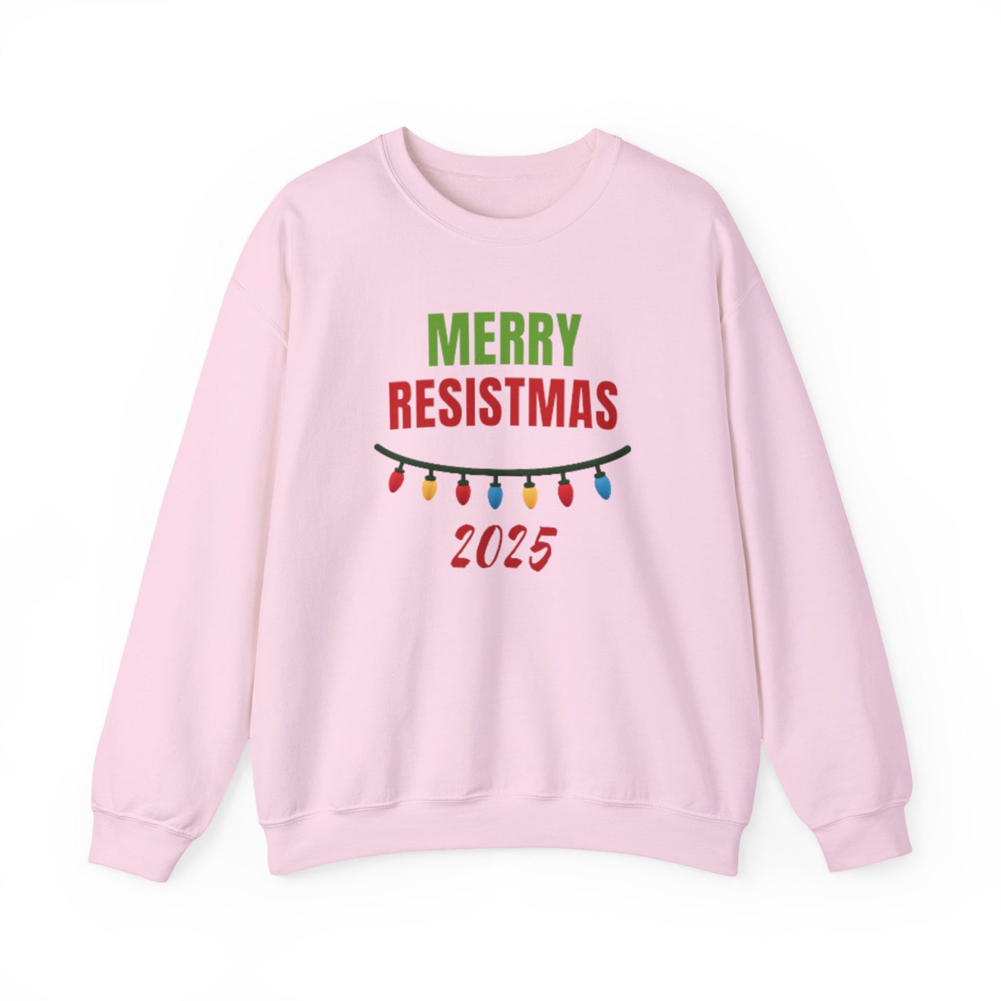 Merry Resistmas 2025 Sweatshirt, Cozy Holiday Crewneck, Unisex Sweatshirt, Christmas Gift, Festive Apparel, 2025 Celebrations