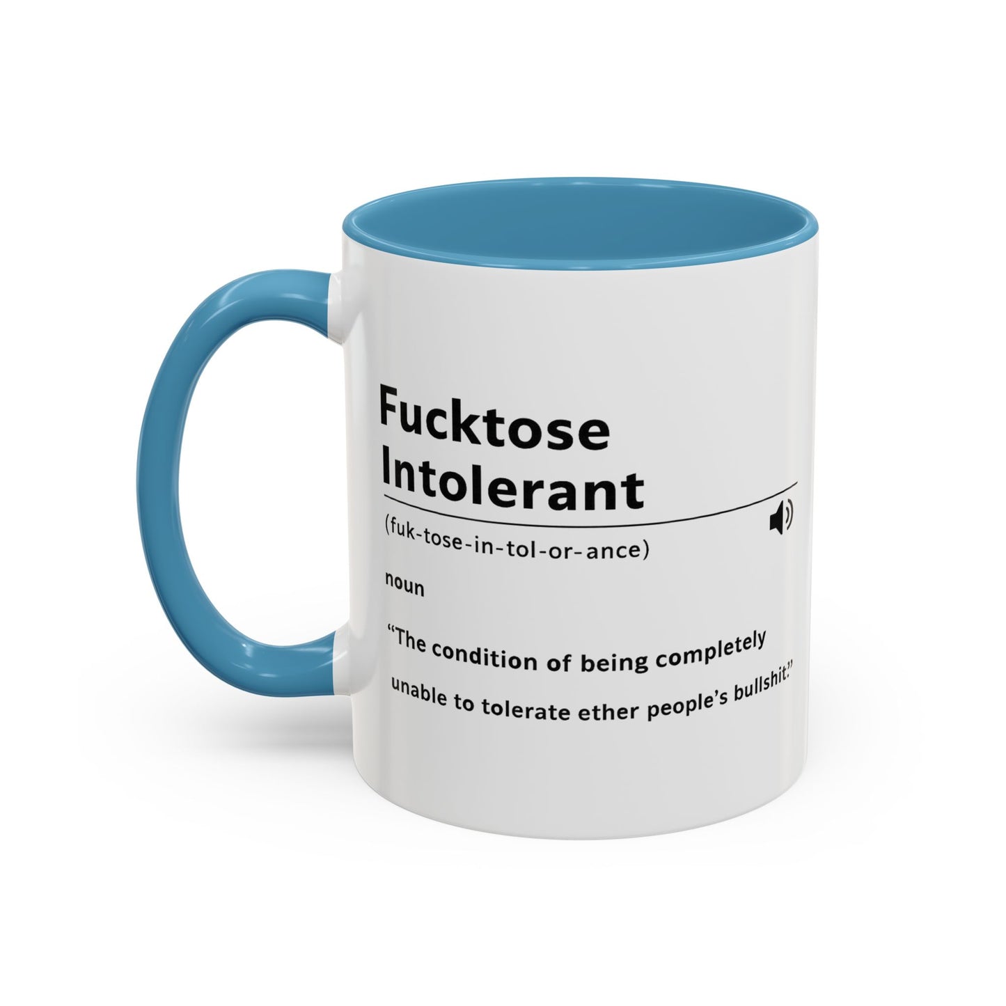 Fucktose Intolerant Definition Mug, Funny Accent Coffee Mug 11oz 15oz, Sarcastic Adult Humor Mug, Gag Gift for Friends