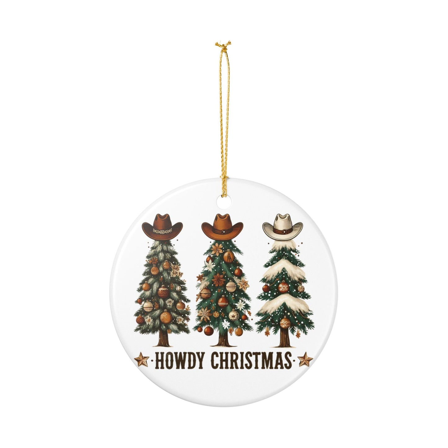 Howdy Christmas Ornament Western Cowboy Hat Christmas Tree Decor, Country Holiday Ornament, Cowgirl Cowboy Gift Farmhouse Christmas Keepsake